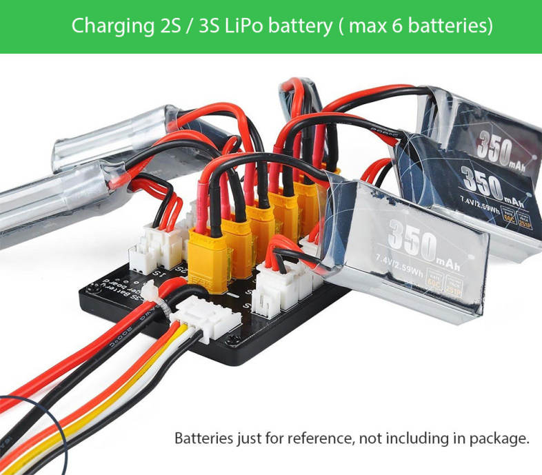 XT30 1 - 3S Parallel Charging Board with XT60 Plug for IMAX B6 ISDT 
