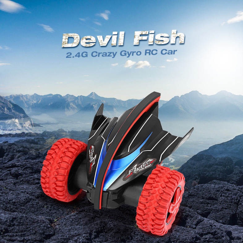 Flytec 015 360 Degree Bouncing Rotation Devil Fish Crazy Gyro Car 2.4G 4CH RC Toy 