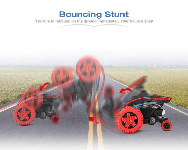 Flytec 015 360 Degree Bouncing Rotation Devil Fish Crazy Gyro Car 2.4G 4CH RC Toy 