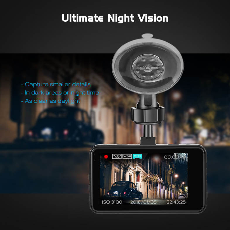 GOU UR60 Mini Dash Cam HD1080P 140 Degree Wide Angle Lens Car Driving Recorder