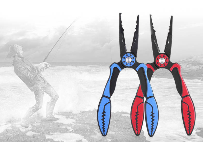 FG - 1034 Aluminum Fishing Plier Braid Cutter Hook Remover Split Ring Fish Holder with Sheath Lanyard 