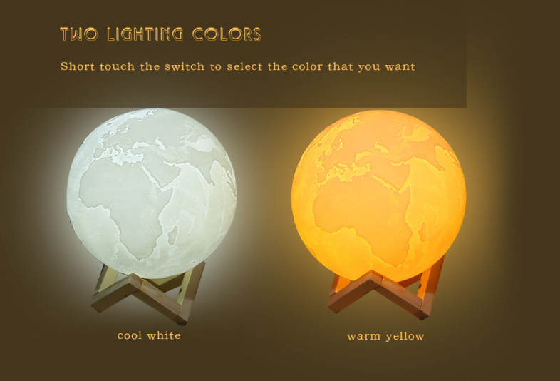 3D Printing Earth Light Dimmable Desk Decorative Lamp