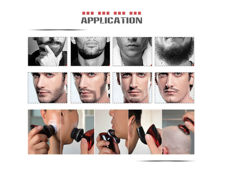 JINDING 4 in 1 Electric Shaver Hair Trimmer Facial Cleansing Rechargeable Razor Shaving Machine
