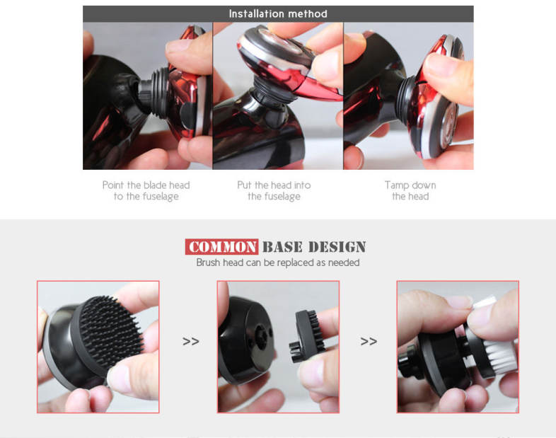 JINDING 4 in 1 Electric Shaver Hair Trimmer Facial Cleansing Rechargeable Razor Shaving Machine