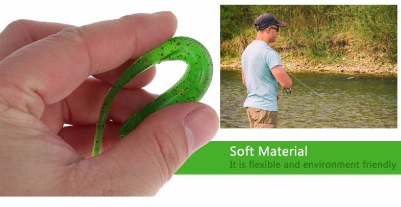 A FISH LURE Soft Fishing Lures Long Tail Artificial Bait 4pcs