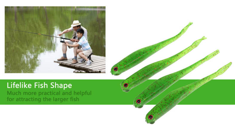 A FISH LURE Soft Fishing Lures Long Tail Artificial Bait 4pcs
