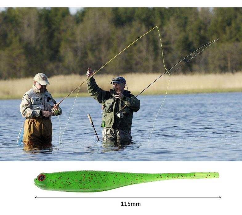 A FISH LURE Soft Fishing Lures Long Tail Artificial Bait 4pcs