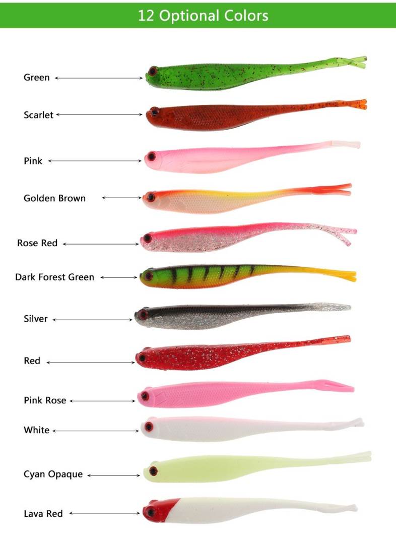 A FISH LURE Soft Fishing Lures Long Tail Artificial Bait 4pcs