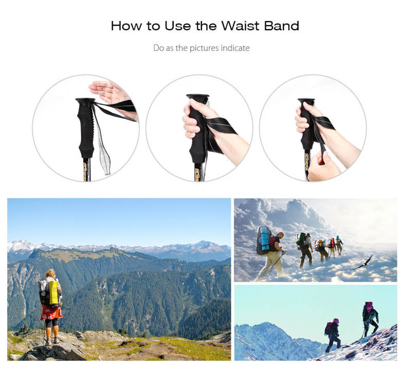 Cleye 7075 Aluminum Alloy Portable Trekking Pole Folding Walking Stick for Hiking Walking Mountaineering