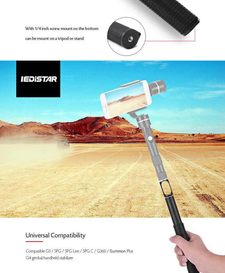 LEDISTAR 807 Adjustable Pole for G5 / SPG / SPG Live / SPG C / G360 / Summon Plus / G4 3 Axis Gimbal Handheld Stabilizer