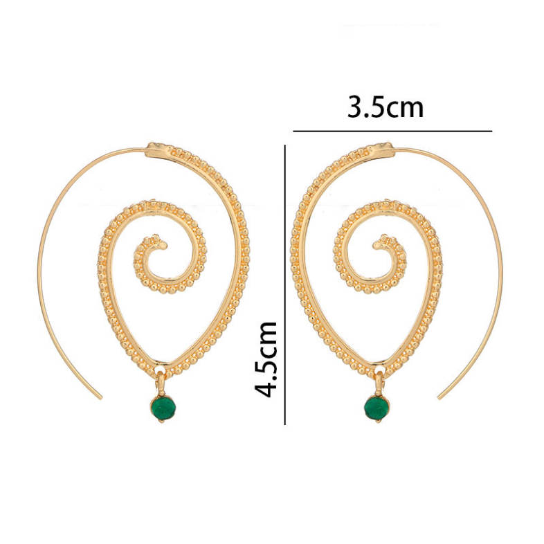 Spiral Drop Earrings Round Exaggerated Whirlpool Gear Jewelry for Women