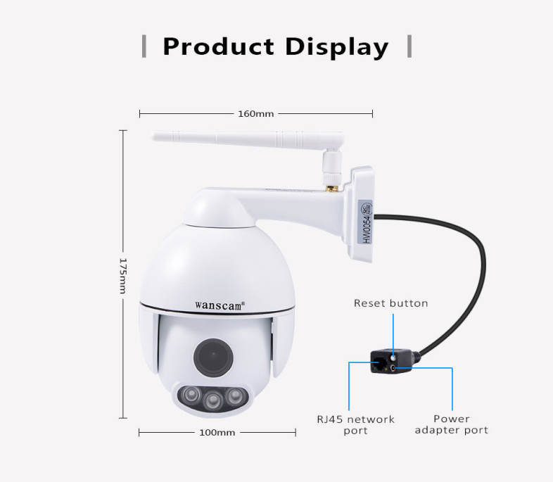 WANSCAM HW0054 1080P 2.0MP WiFi IP Camera Wireless Security Surveillance CCTV ONVIF / P2P / Motion Detection 