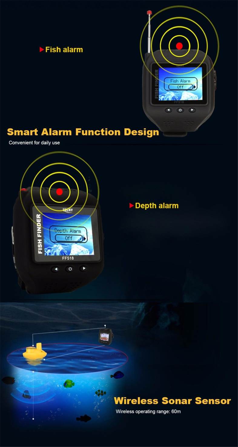 FF518 Wireless Sonar Watch Type Fish Finder Portable Echo Fishing Sounder