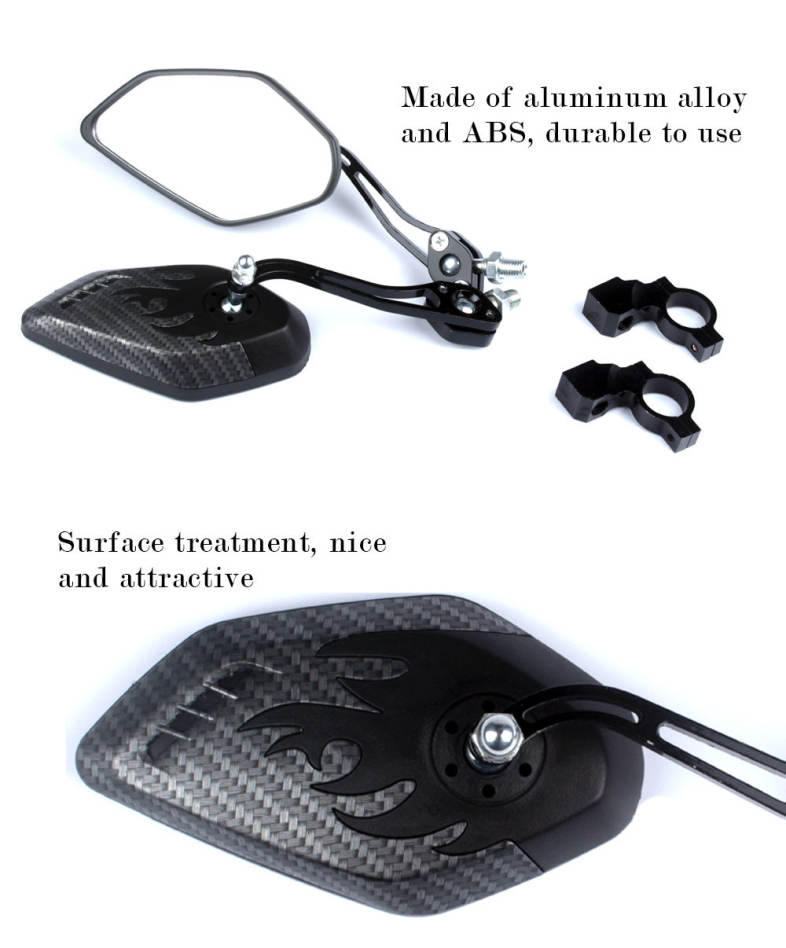 Flexible Bicycle Mountain Bike Handlebar Rearview Vision Mirror Reflector 2pcs