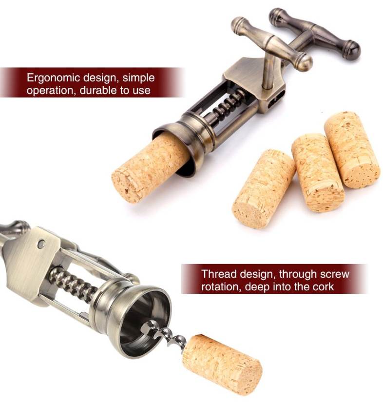 Retro Zinc Alloy Red Wine Bottle Opener