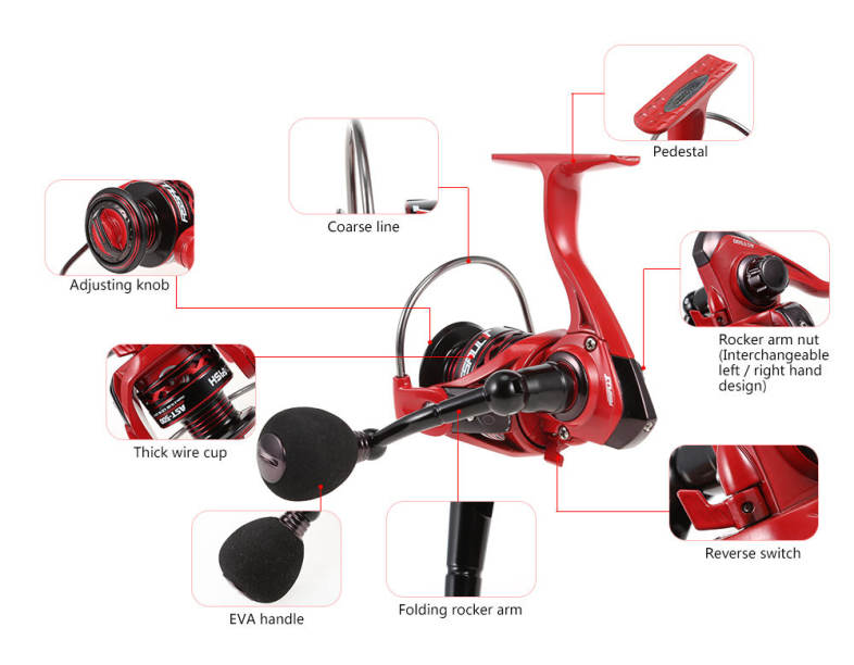 Lizard AST Series 13   1 Ball Bearings 5.2:1 Spinning Fishing Reel