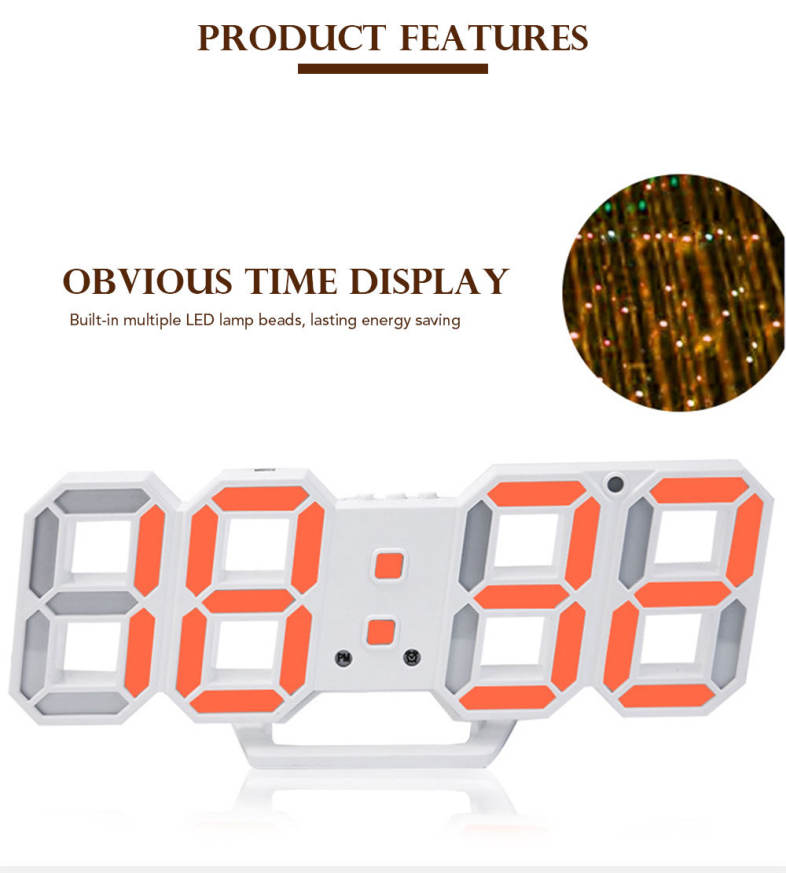 Creative LED Digital Wall Alarm Clock