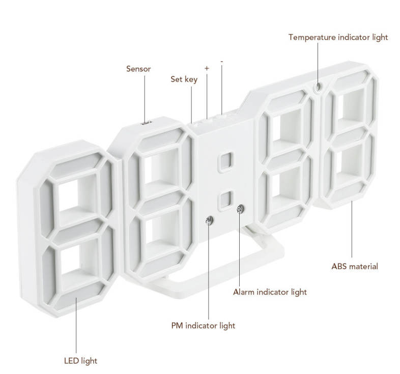 Creative LED Digital Wall Alarm Clock