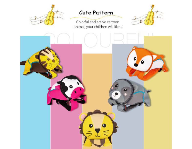 TOCHANG Anti-lost Cartoon Kids Kindergarten Backpack Cute Children School Bag