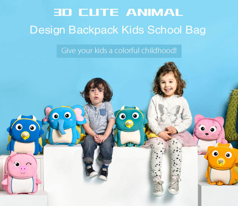 TOCHANG 3D Cartoon School Bag Kindergarten Cute Kids Children Backpack