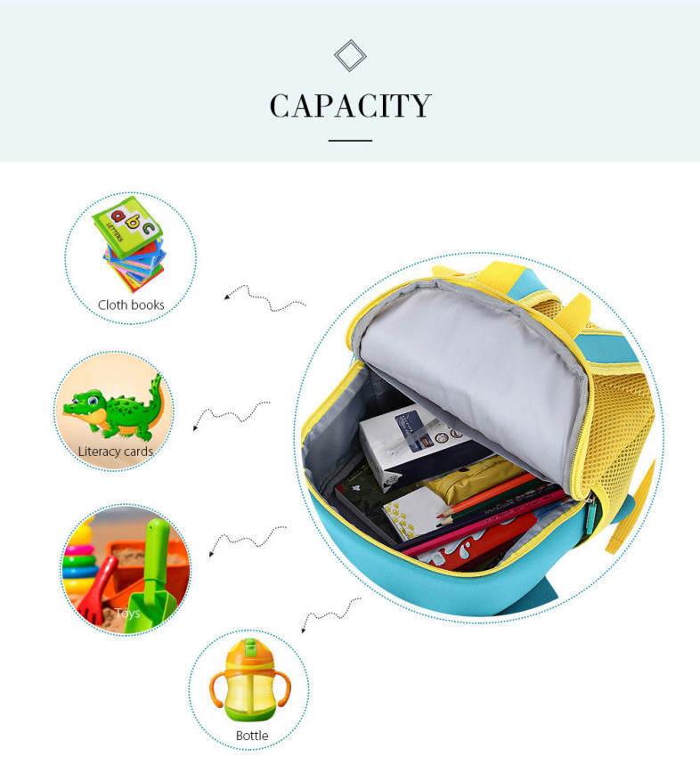 TOCHANG 3D Cartoon School Bag Kindergarten Cute Kids Children Backpack
