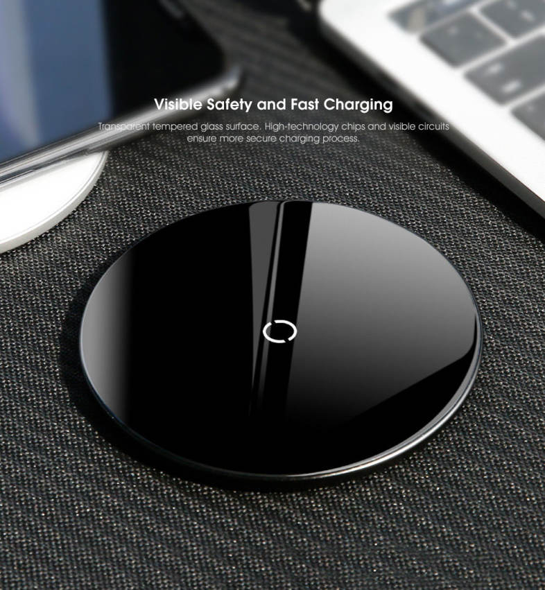 Baseus BSWC - P10 Simple Wireless Charger Aluminium Alloy Glass 10W