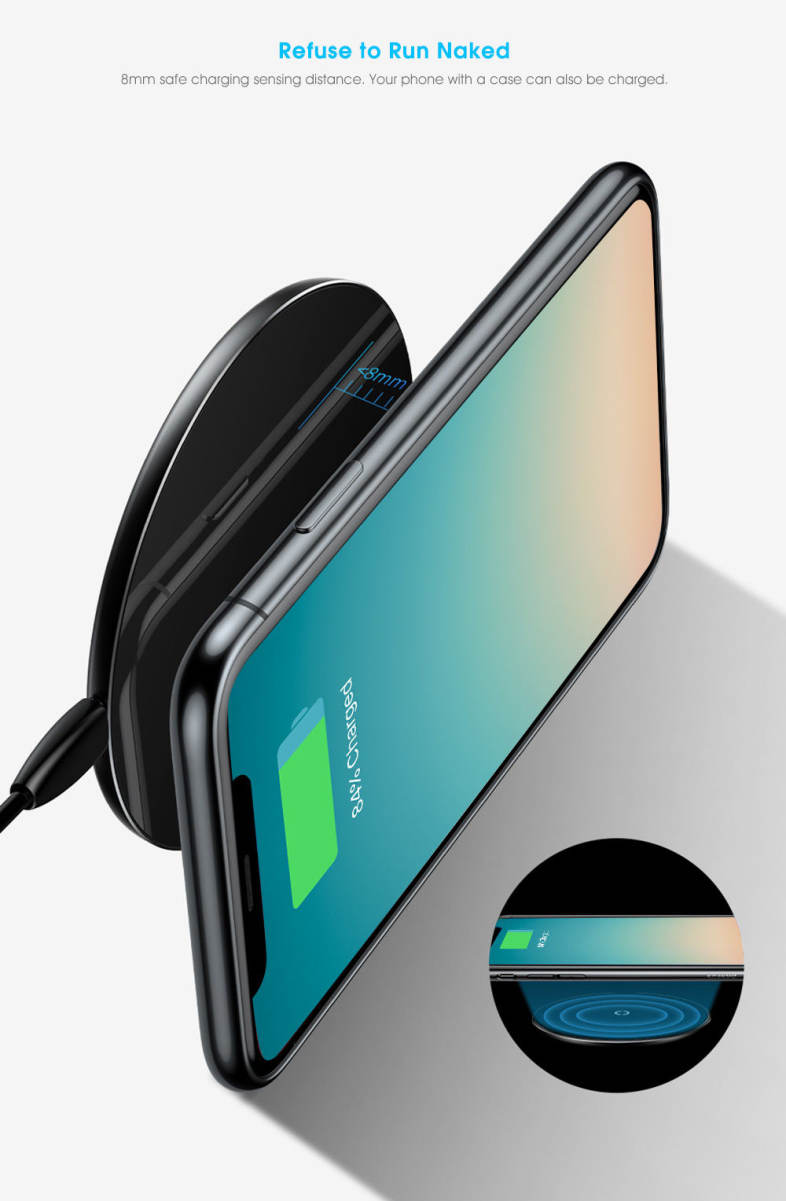 Baseus BSWC - P10 Simple Wireless Charger Aluminium Alloy Glass 10W