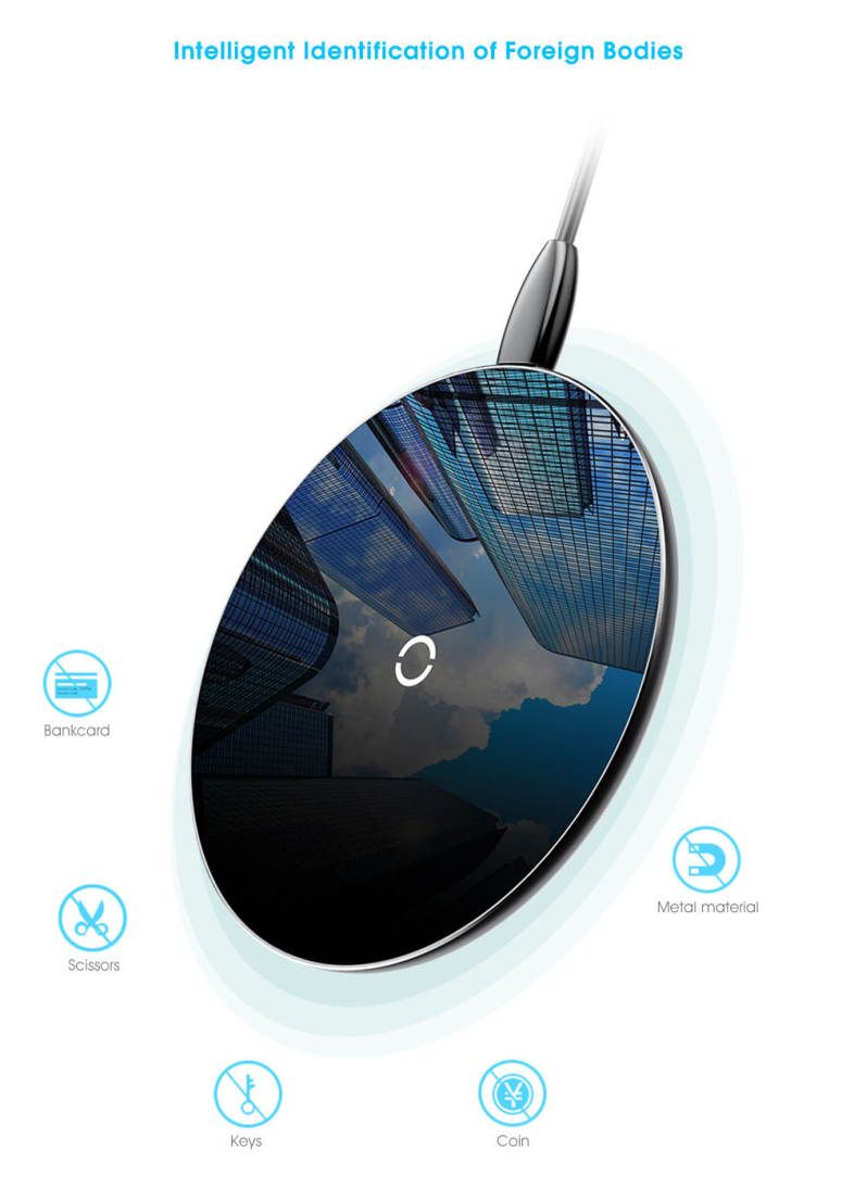 Baseus BSWC - P10 Simple Wireless Charger Aluminium Alloy Glass 10W