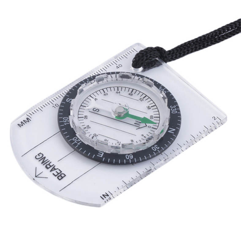 Mini Baseplate Compass Map Scale Ruler for Outdoor Camping Hiking 