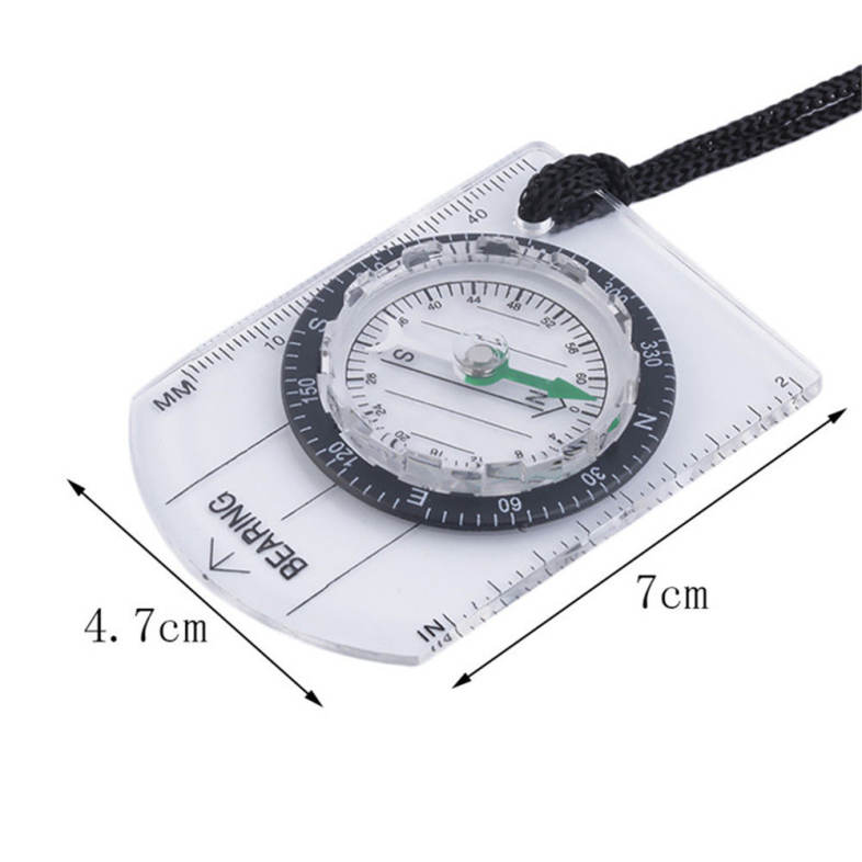 Mini Baseplate Compass Map Scale Ruler for Outdoor Camping Hiking 