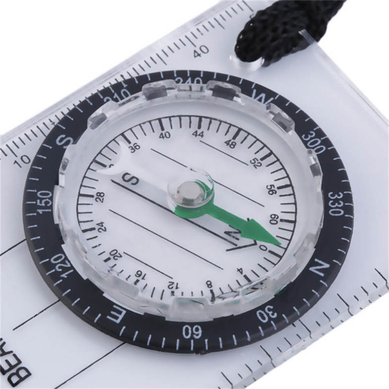 Mini Baseplate Compass Map Scale Ruler for Outdoor Camping Hiking 