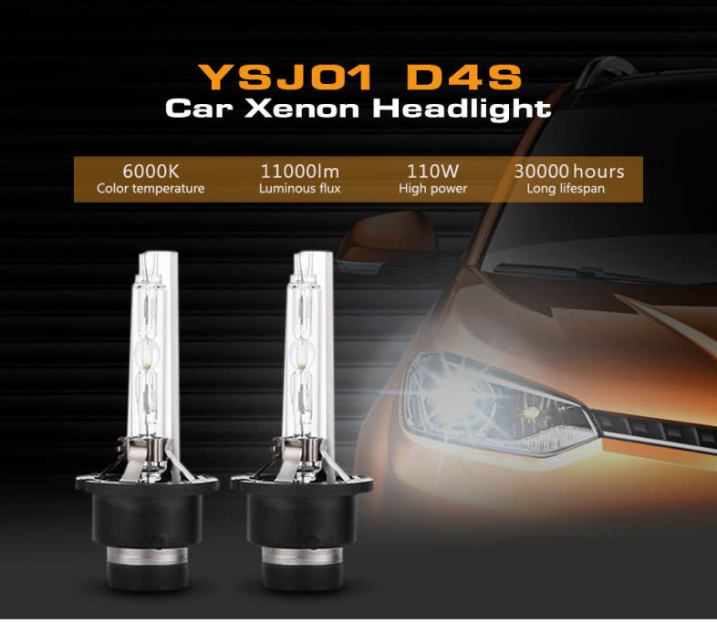 YSJ01 D4S 12V HID Car Xenon Headlight IP65 Waterproof 6000K 11000lm  