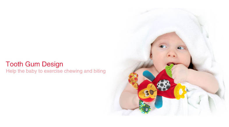 SOZZY Baby Teether Towel Infant Plush Comfort Sound Paper Soft Appease Stuffed Toy