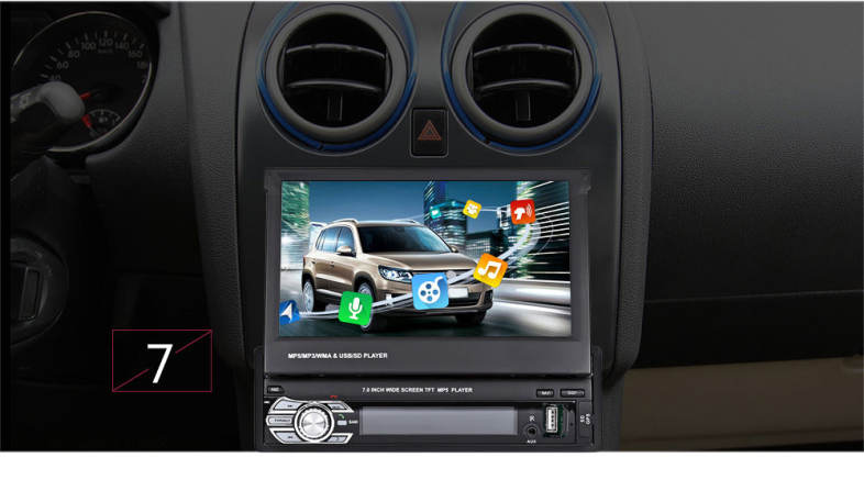 RM - GW9601G 7.0 inch TFT LCD Screen MP5 Car Multimedia Player with Bluetooth FM Radio GPS European Map