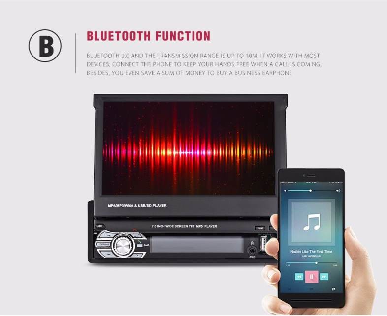 RM - GW9601G 7.0 inch TFT LCD Screen MP5 Car Multimedia Player with Bluetooth FM Radio GPS European Map