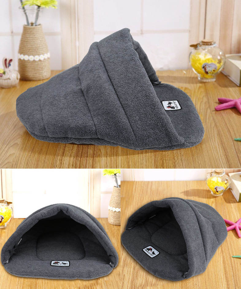 Soft Warm Cat Dog Bed House Sleeping Bag 