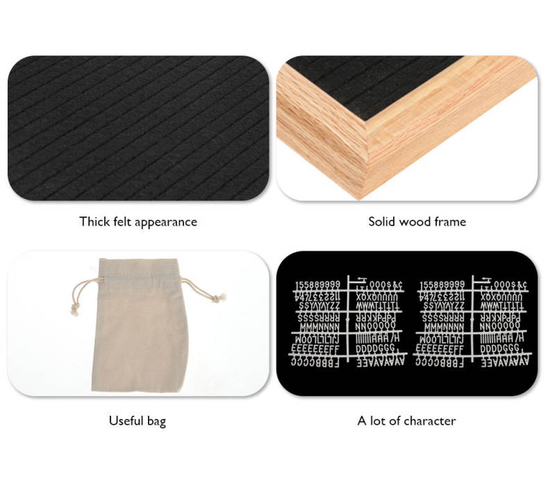 Household Wooden Felt Message Letter Board