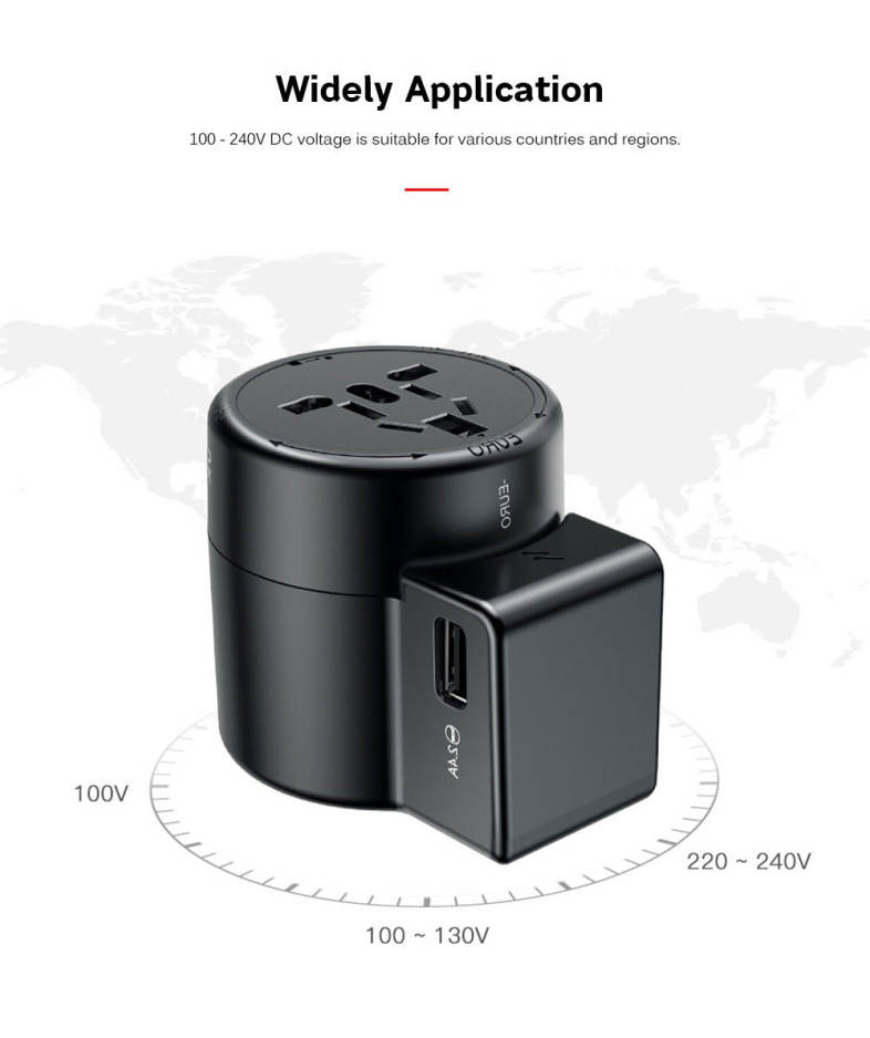 Baseus Multi-functional Dual USB 6A Conversion Socket with Rotatable EU / UK / US / AU Plug