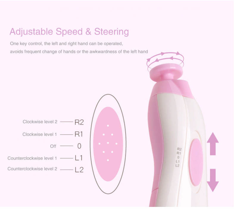 GoryeoBaby Electric Baby Nail Grinder Pen Type Kids Toenail Polish Set Grinding Machine