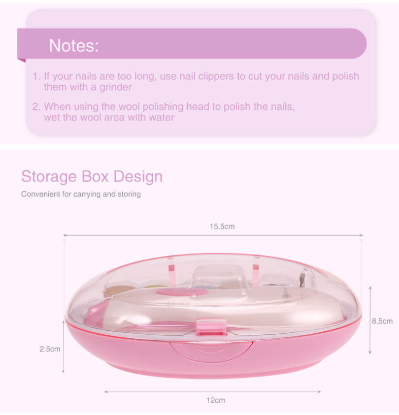 GoryeoBaby Electric Baby Nail Grinder Pen Type Kids Toenail Polish Set Grinding Machine