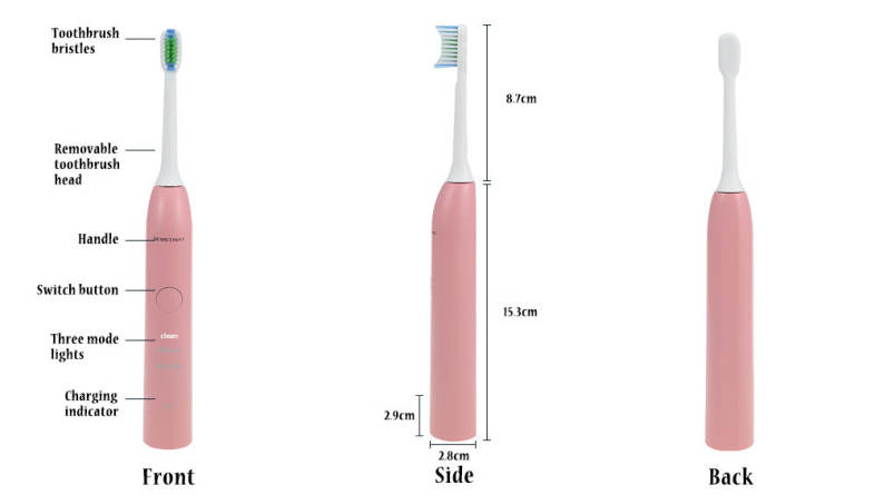 NST001 Rechargeable Sonic Electric Toothbrush with Adjustable Modes for Adults