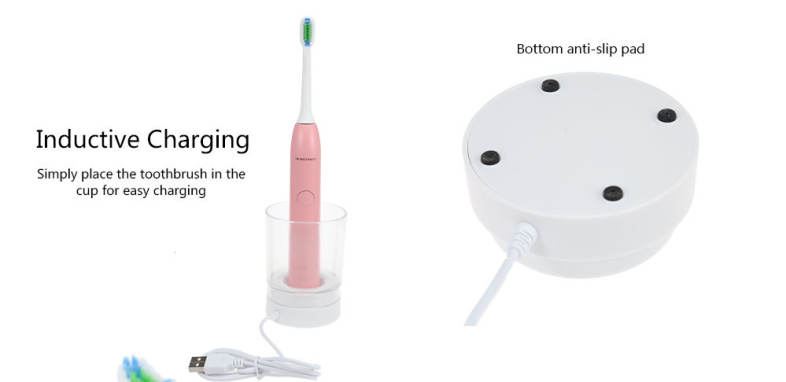 NST001 Rechargeable Sonic Electric Toothbrush with Adjustable Modes for Adults