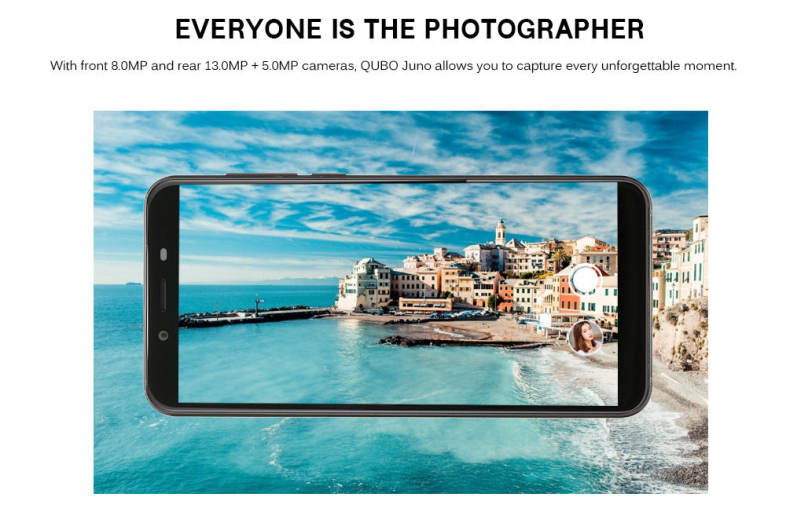 QUBO Juno 4G Phablet 5.7 inch Android 7.0 MT6750T 1.5GHz Octa Core 4GB RAM 32GB ROM Dual Rear Cameras