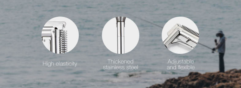 Outlife Automatic Fishing Rod Holder Stainless Steel Fish Bracket with High Strength Spring