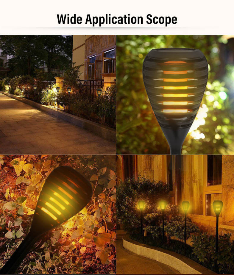Solar LED Waterproof Flickering Flame Torch Light Outdoor Landscape Decoration Lighting