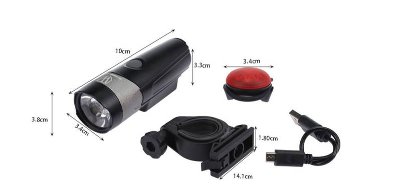 WHEELUP Bicycle Front Rear Light USB Charging Mountain Bike Headlight Taillight Accessories