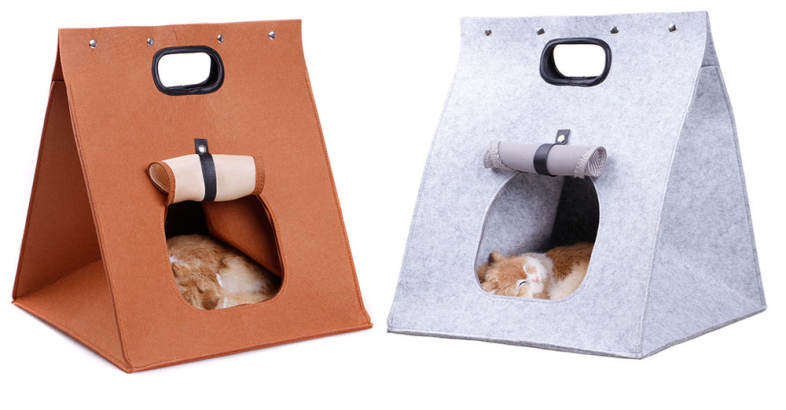 Felt Soft Cat Dog Bed House Pet Sleeping Bag