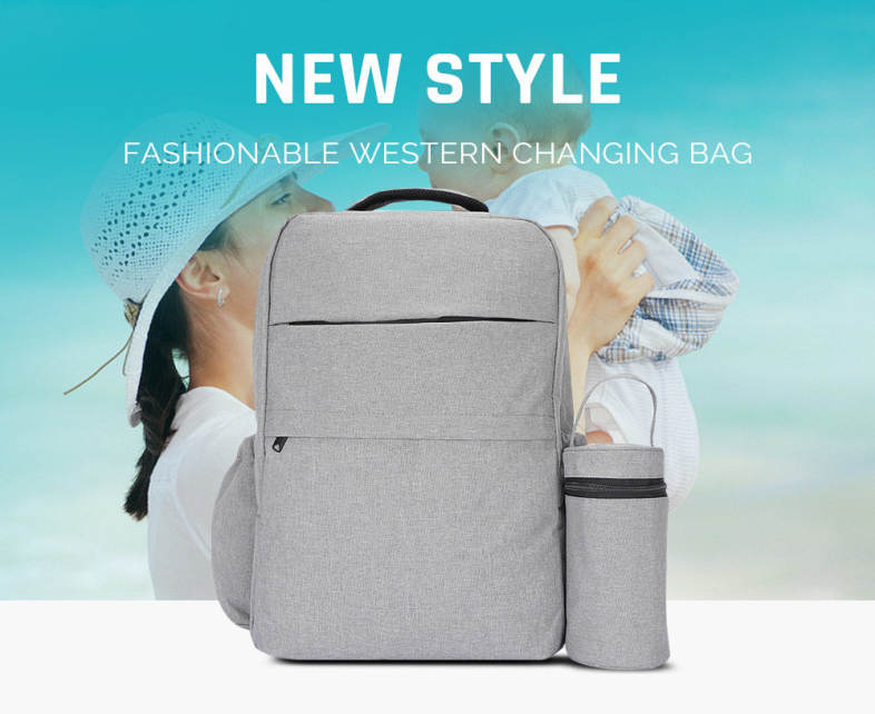 New Style Fashionable Western Large Multi-function Water-resistant Backpack Changing Bag 