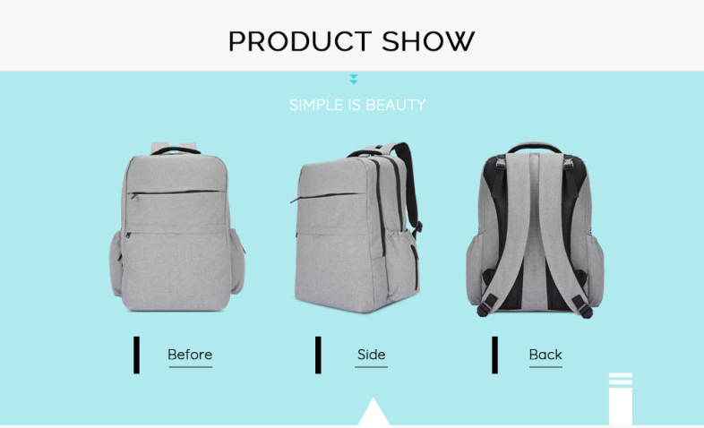 New Style Fashionable Western Large Multi-function Water-resistant Backpack Changing Bag 