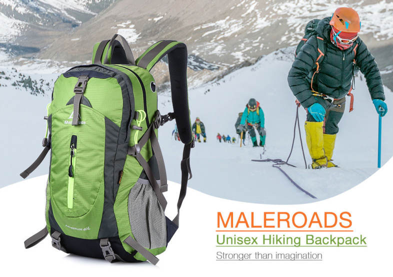 MALEROADS Unisex Hiking Backpack for Travel Camping Water resistant Multifunctional Bag